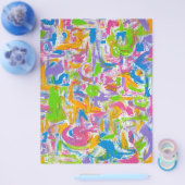 ネオン落書き – 抽象芸術アートブラシストローク チラシ (シングル)