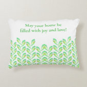 ネオン葉グリーンことわざ- fractal art, irish アクセントクッション (正面)