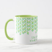 ネオン葉グリーンことわざ- fractal art, irish マグカップ (左)