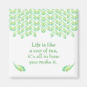 ネオン葉グリーンことわざ- fractal art, irish マグネット (正面)