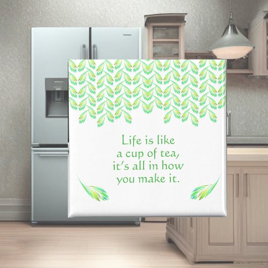 ネオン葉グリーンことわざ- fractal art, irish マグネット