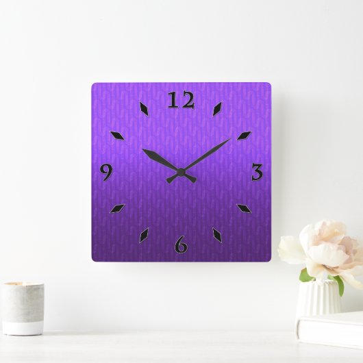ネオン薄紫グラデーション スクエア壁時計 (ホーム)
