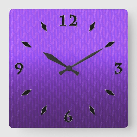 ネオン薄紫グラデーション スクエア壁時計 (正面)