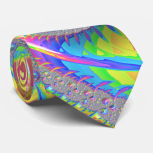 ネオン虹フラクタル ネクタイ
