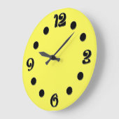 ネオン蛍光イエローレモンの明るい色 ラージ壁時計 (傾斜)