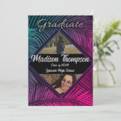 ネオン蛍光熱帯性卒業招待状 招待状 (スタンド正面)