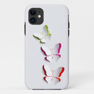 ネオン蝶オンホワイト iPhone 11 ケース