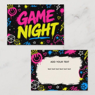 ネオン街グラフィティゲーム夜用プレイスカード プレイスカード