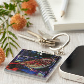 ネオン街並みサイバーパンクスパロウ キーホルダー (正面右)