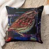ネオン街並みサイバーパンクスパロウ クッション (ブランケット)