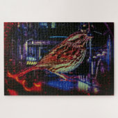 ネオン街並みサイバーパンクスパロウ ジグソーパズル (横)