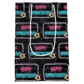 ネオン記念日マーキーオンブリック ミディアムペーパーバッグ (裏面)