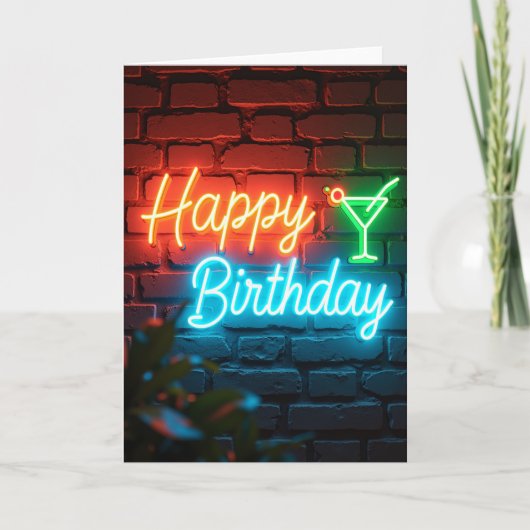 ネオン誕生日ウォールカード カード (正面)