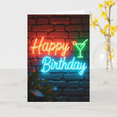 ネオン誕生日ウォールカード カード (黄色い花)