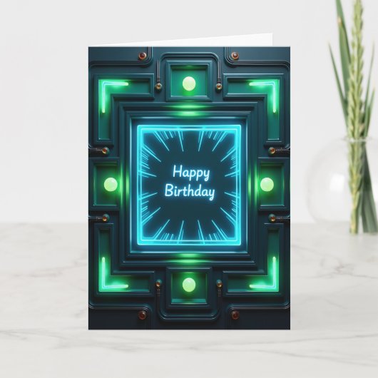ネオン誕生日グローカード カード (正面)