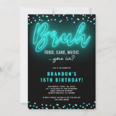 ネオン誕生日パーティー青年よ 招待状 (正面)