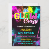 ネオン誕生日パ熱狂するーテカラフルィー 招待状 (正面)