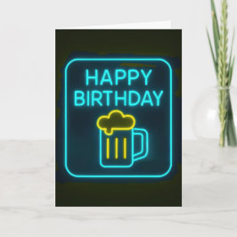 ネオン誕生日ビアサイン カード