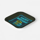 ネオン誕生日ビアマグオンブラック ペーパープレート (傾斜あり)