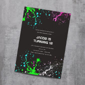 ネオン誕生日ペイントボールパーティー 招待状