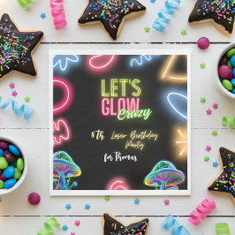 ネオン誕生日レー熱狂するザーパーティーを輝かせよう スタンダードランチョンナプキン
