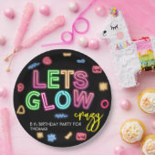 ネオン誕生日レー熱狂するザーパーティーを輝かせよう ペーパープレート (パーティー)