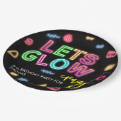 ネオン誕生日レー熱狂するザーパーティーを輝かせよう ペーパープレート (アングル)