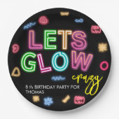 ネオン誕生日レー熱狂するザーパーティーを輝かせよう ペーパープレート (正面)