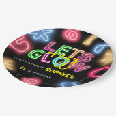 ネオン誕生日レー熱狂するザーパーティーを輝かせよう ペーパープレート (アングル)