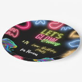 ネオン誕生日レー熱狂するザーパーティーを輝かせよう ペーパープレート (アングル)