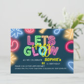 ネオン誕生日レー熱狂するザーパーティーを輝かせよう 招待状 (スタンド正面)