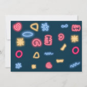 ネオン誕生日レー熱狂するザーパーティーを輝かせよう 招待状 (裏面)