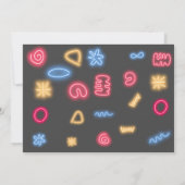 ネオン誕生日レー熱狂するザーパーティーを輝かせよう 招待状 (裏面)