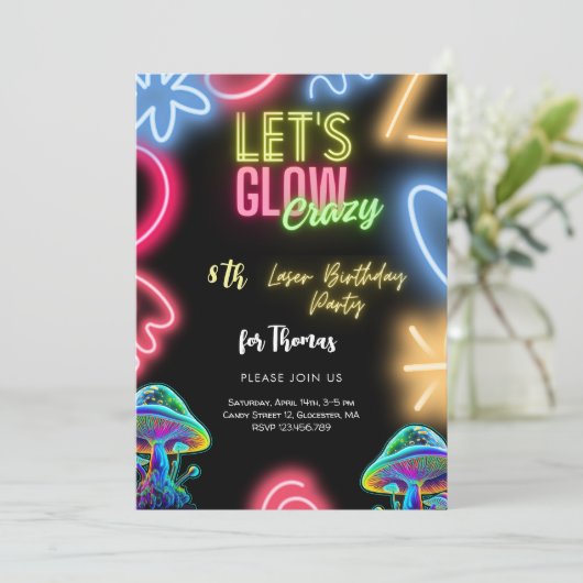 ネオン誕生日レー熱狂するザーパーティーを輝かせよう 招待状 (スタンド正面)