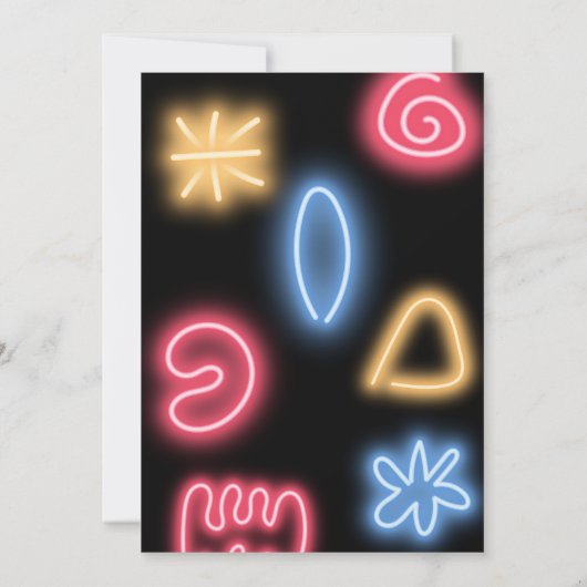 ネオン誕生日レー熱狂するザーパーティーを輝かせよう 招待状 (裏面)