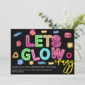 ネオン誕生日レー熱狂するザーパーティーを輝かせよう 招待状 (スタンド正面)