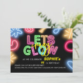 ネオン誕生日レー熱狂するザーパーティーを輝かせよう 招待状 (スタンド正面)