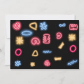 ネオン誕生日レー熱狂するザーパーティーを輝かせよう 招待状 (裏面)