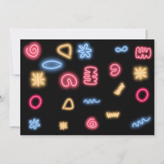 ネオン誕生日レー熱狂するザーパーティーを輝かせよう 招待状 (裏面)