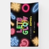 ネオン誕生日レー熱狂するザーパーティーを輝かせよう 横断幕 (縦)