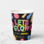 ネオン誕生日レー熱狂するザーパーティーを輝かせよう 紙コップ (裏面)