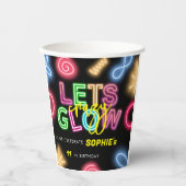 ネオン誕生日レー熱狂するザーパーティーを輝かせよう 紙コップ (正面)