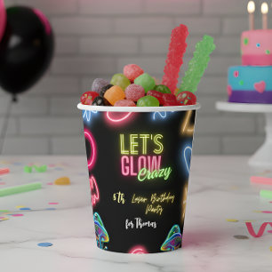 ネオン誕生日レー熱狂するザーパーティーを輝かせよう 紙コップ