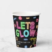 ネオン誕生日レー熱狂するザーパーティーを輝かせよう 紙コップ (裏面)