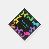 ネオン誕生日動物風船紙プレート スタンダードカクテルナプキン (角)