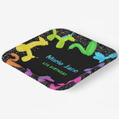 ネオン誕生日動物風船紙プレート ペーパープレート (傾斜あり)