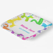 ネオン誕生日動物風船紙プレート ペーパープレート (傾斜あり)