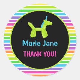 ネオン誕生日動物風船 ラウンドシール