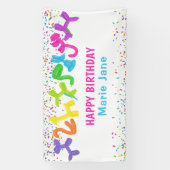 ネオン誕生日動物風船 横断幕 (縦)