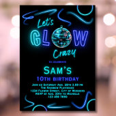 ネオン誕生日招待状ボーイズレッツグロー熱狂する 招待状